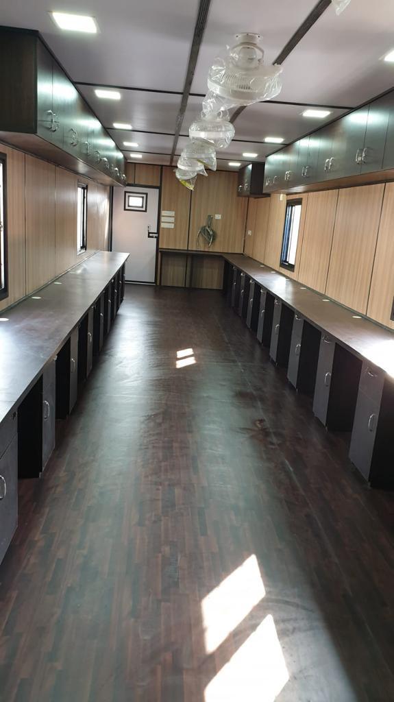 Container home in mountain setting